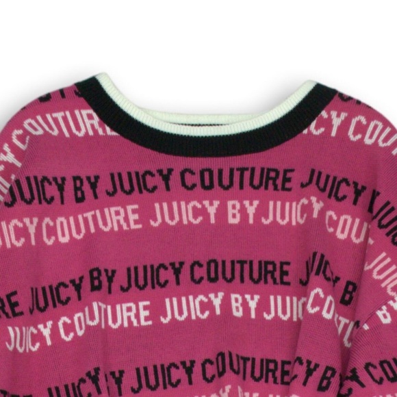 188. Juicy Couture Cute Pink, black and white pullover Sweater size Medium NWT - Picture 4 of 7